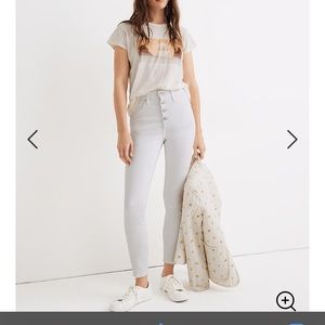 10" High-Rise Skinny Crop Jean White: Button-Front